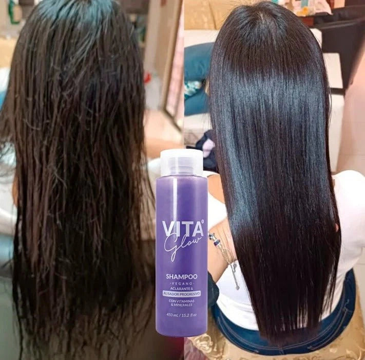 VITAGLOW®: SHAMPOO VEGANO + ALISADOR PROGRESIVO SOFT SIN FORMOL